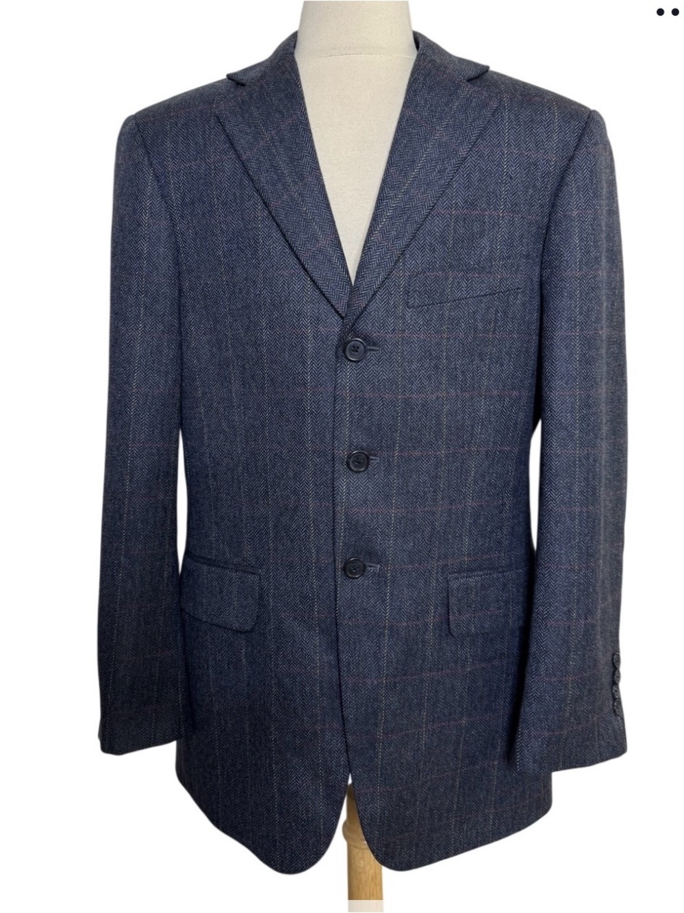 John W. Nordstrom Men's Navy Herringbone Blazerw